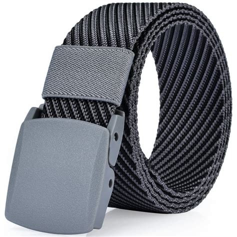 Ayli_AsYouLikeIt - Men's Casual Dress Belt Plastic Buckle No Metal Parts Quick Security ...