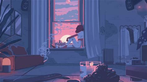 Cozy Room Sunset Live Wallpaper - WallpaperWaifu