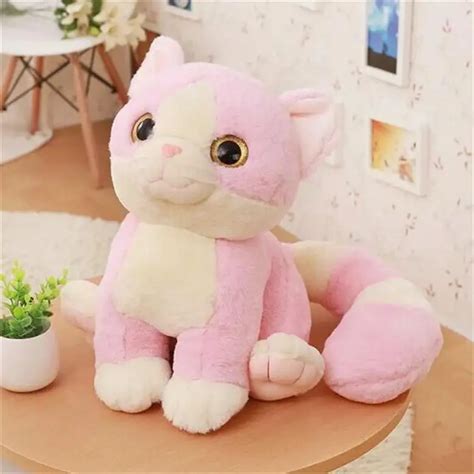 New Cute Cartoon Long Tail Cat Plush toy Lovely Big Eyes Kitty Cats Soft Stuffed Animals Doll ...