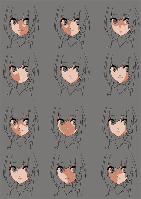 Anime face shading practice by momodesuuu on DeviantArt