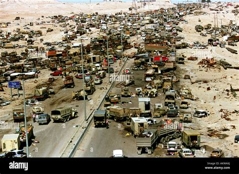 The highway of Death. A highway to the North of Kuwait City that Stock ...