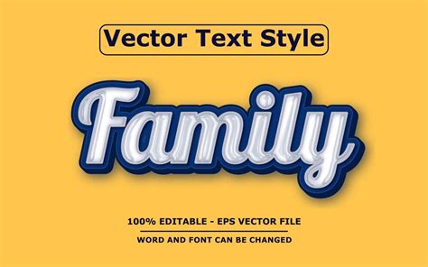 Premium Vector | Editable family vector eps text effect style