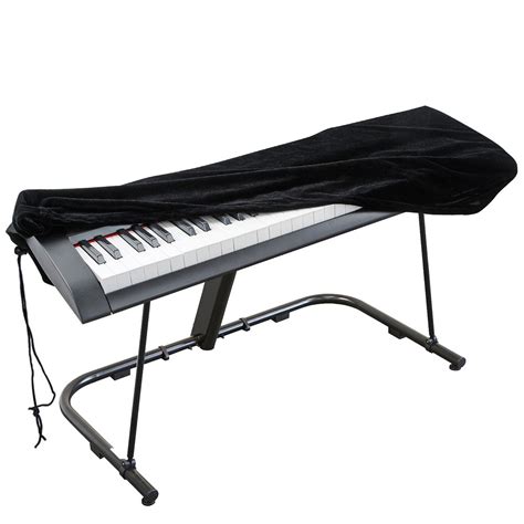 Piano Keyboard Cover, Stretchable Velvet Dust Cover with Adjustable Elastic Cord and Locking ...