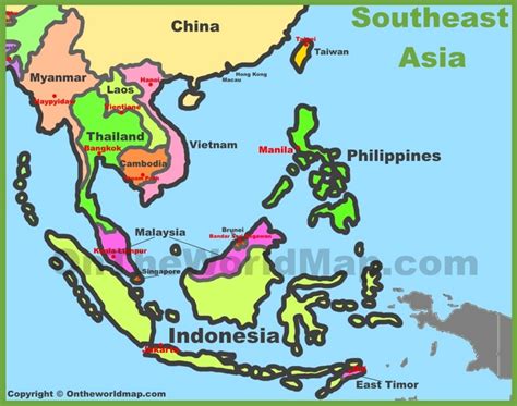 Map of Southeast Asia | Asia map, South east asia map, Asia