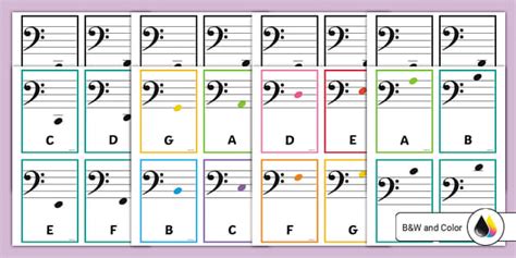 Bass Clef Music Notes Cards (profesor hizo) - Twinkl