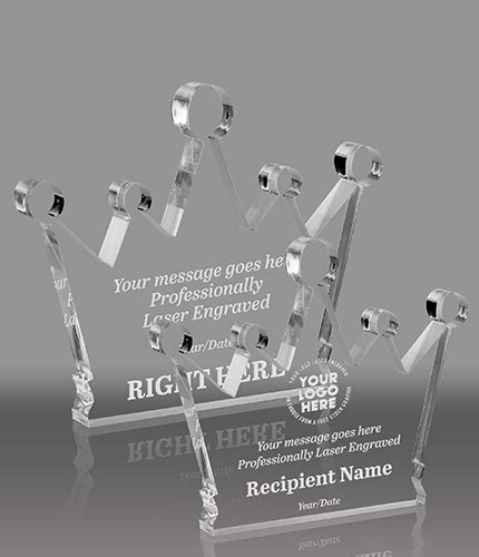 Crown Acrylic Awards - Engraved or Color