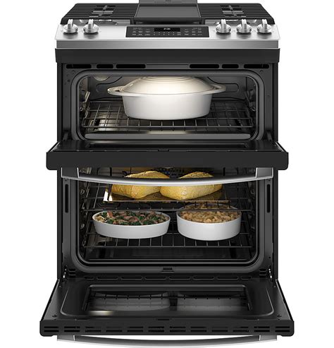 Customer Reviews: GE 6.7 Cu. Ft. Slide-In Double-Oven Gas Range with Steam-Cleaning and No ...