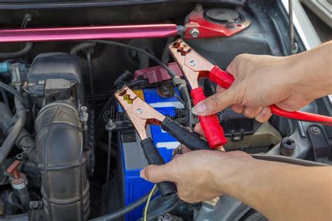 Jumping the car battery stock image. Image of tool, help - 148037267