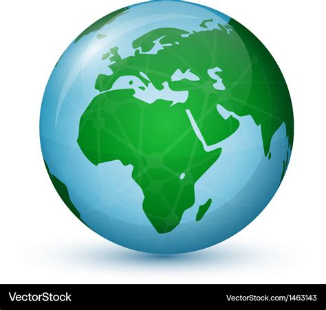 World globe map - africa europe Royalty Free Vector Image