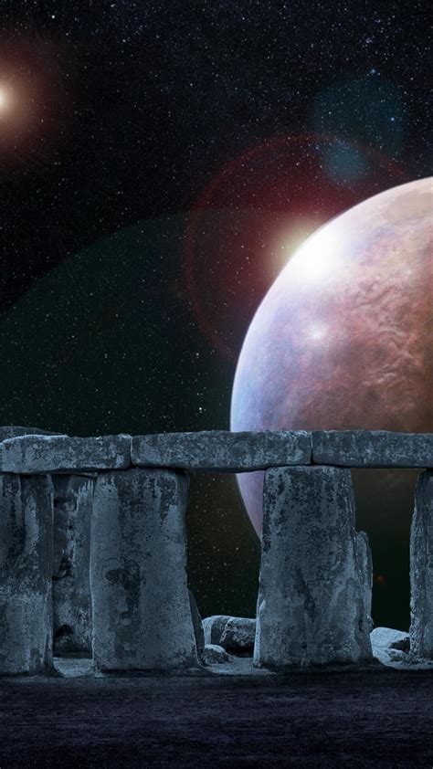 Stonehenge full moon - Fantasy art - backiee