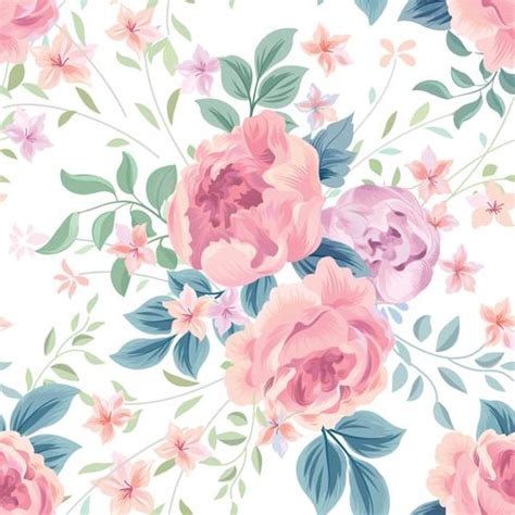 Floral seamless pattern. Flower rose white background. Flourish wallpaper with flowers. 589106 ...