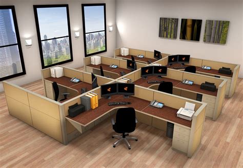 Office Workstation Desk - 6x8 Cubicle Workstations - Cubicle Systems