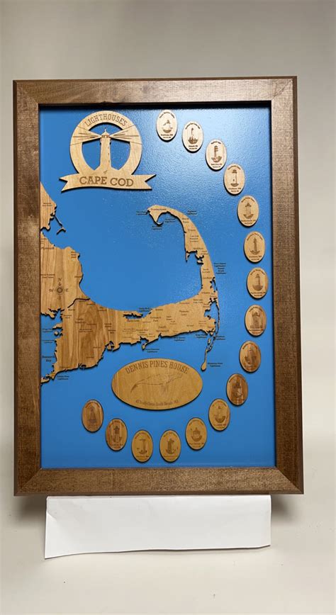 Cape Cod Lighthouse Map| Personal Handcrafted Displays