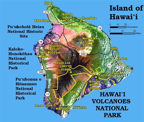 Hawaii Volcanoes Map - Hawaii National Volcanoes Park • mappery