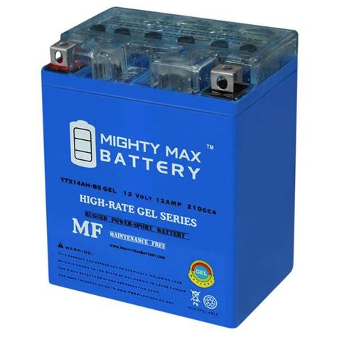 MIGHTY MAX BATTERY YTX14AH 12V 12AH GEL Battery for Kawasaki KAF400 ...