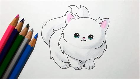 Cute Fluffy Cat Drawing Easy - Dogs And Cats Wallpaper