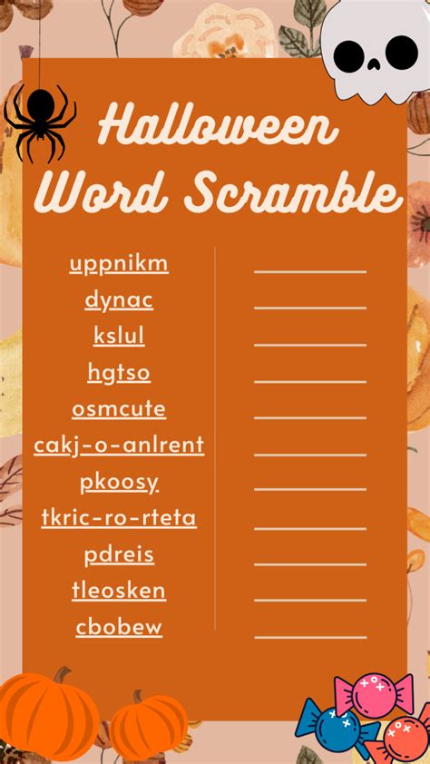 Halloween Word Scramble – Sword & Shield