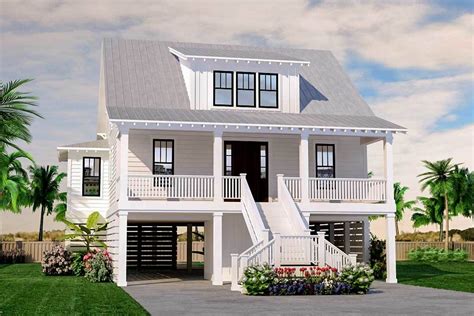 Plan 15252NC: Stunning Coastal House Plan with Front and Back Porches | Beach house floor plans ...