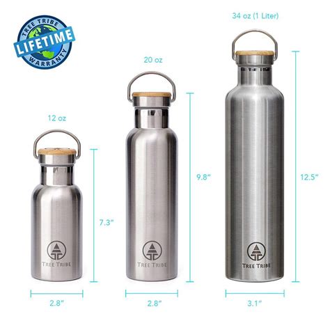 Stainless Steel Water Bottle - No Sweat, Leak Proof, Insulated - 20 oz | Tree Tribe