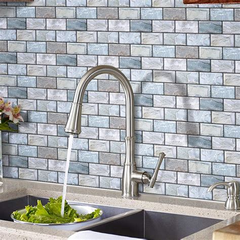 Buy HyFanStr Peel and Stick Wall Tiles Kitchen Backsplash, 3D Brick ...