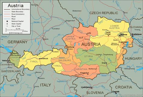 Austria Map Political - Google Map of Vienna, Austria - ToursMaps.com