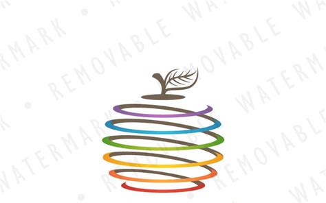 Spiral Apple Logo Template #66009 - TemplateMonster