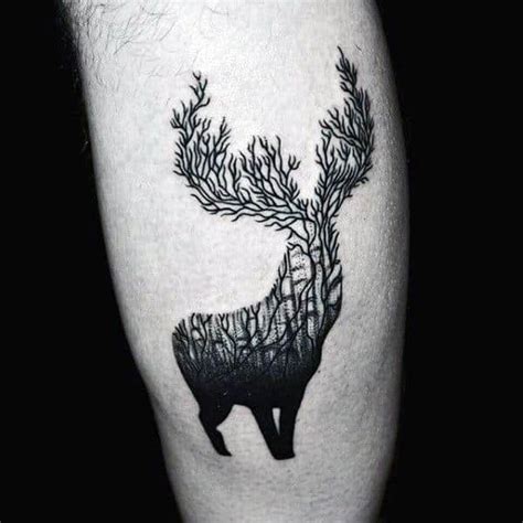 70 Antler Tattoo Designs For Men - Cool Branched Horn Ink Ideas