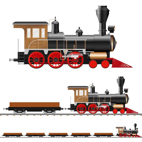 Steam locomotive and wagons 1263685 Vector Art at Vecteezy