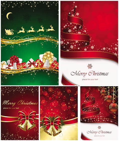 Classic Christmas greeting cards vector | Vector Graphics Blog