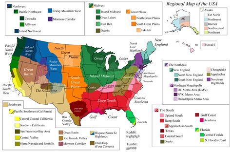 Regional Map of the USA : r/MapPorn