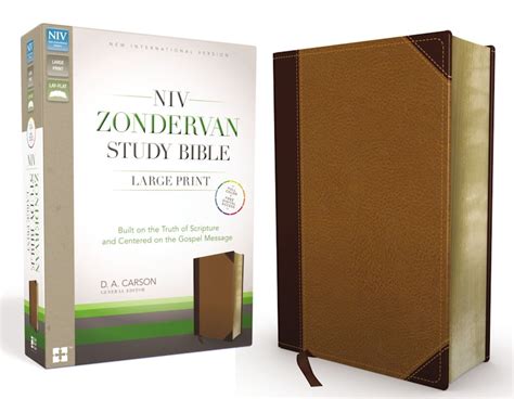 NIV Zondervan Study Bible, Large Print, Leathersoft, Brown/Tan