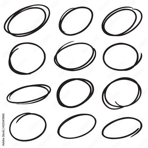 hand drawn vector marker circles Stock Vector | Adobe Stock