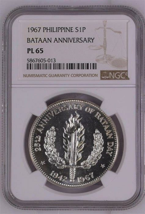 1967 Philippine S1P Battle of Bataan Anniversary Coin NGC PL65 | #3939524763