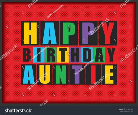 Happy Birthday Auntie Vector Illustration Stock Vector (Royalty Free ...