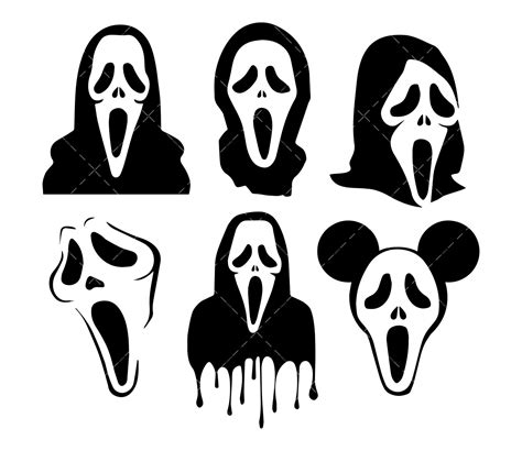 Scream Movie Mask SVG, PNG, PDF, Halloween Svg, Ghost Svg, Face Svg, Halloween Faces