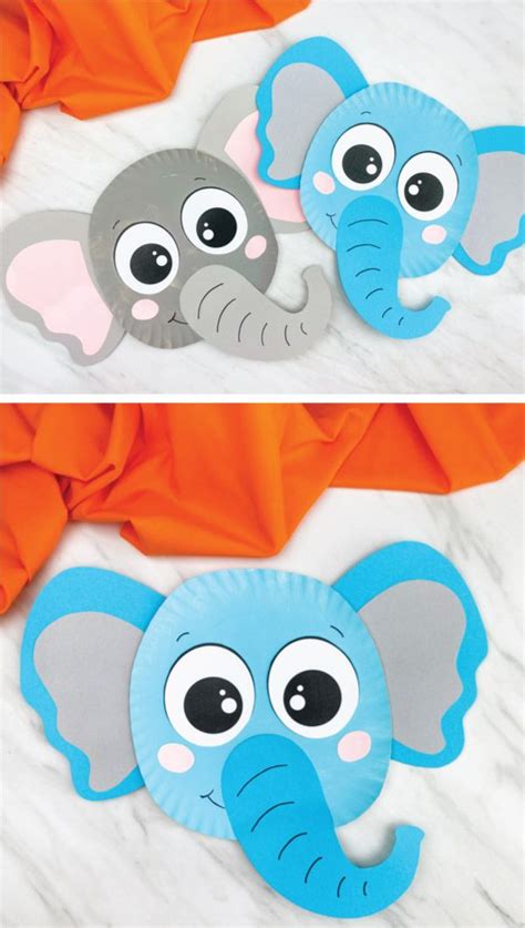 Elephant Paper Plate Craft For Kids [Free Template] in 2021 | Paper plate crafts for kids, Paper ...