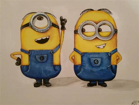 Painting of the minions done on canvas by HeARTnHome84 on Etsy