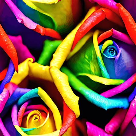 Rainbow Roses Bouquet Intricate High Definition Insanely Detailed ...