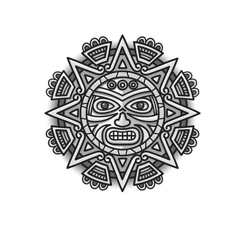 hand drawn Aztec sun ethnic symbol 22310778 Vector Art at Vecteezy