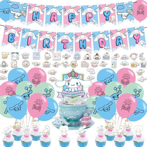 Cinnamoroll Party Decorations,Birthday Party Supplies For Cinnamoroll Party Supplies Includes ...