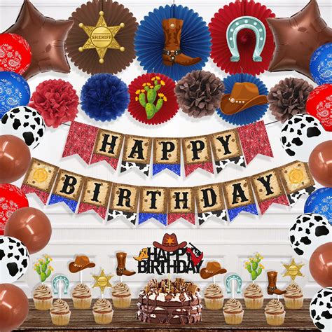 Buy Cowboy Birthday Party Decorations, nd Western Theme Birthday Decoration, Cowboy Birthday ...