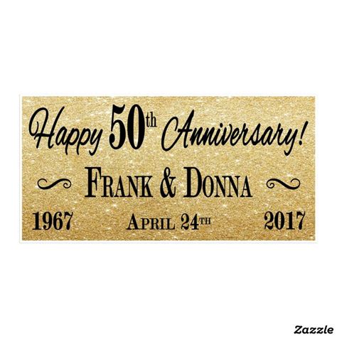 48x24 Personalized Gold 50th Anniversary Banner 50th Wedding ...