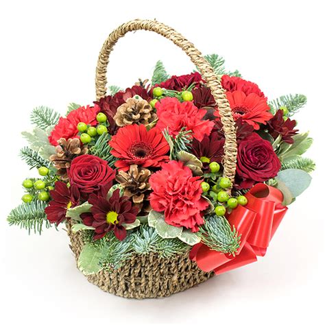 Christmas Basket Winter Flower Gift Delivered by Handy Flowers