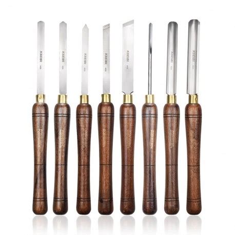 Wood Turning Chisel Set Wooden Handle 8-Pc. | Cutters & Saws Tools | KSEIBI