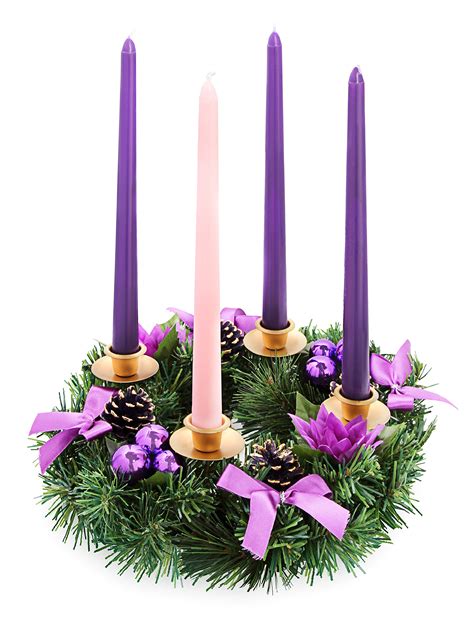 Purple Ribbon Christmas Advent Wreath. For Advent Calendar Season Candle Deocr 767824205874 | eBay