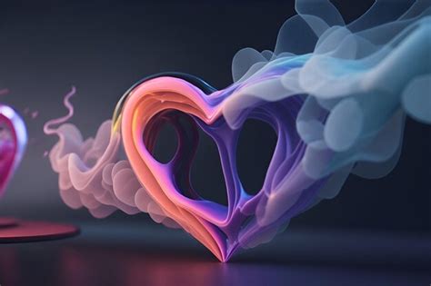 Premium AI Image | A heart rainbow smoke