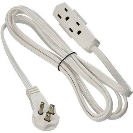 SlimLine 2241 Flat Plug Extension Cord, 3-Wire, White, 8' - Walmart.com