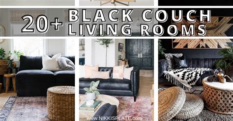 20 Beautiful Black Couch Living Room Ideas - Nikki's Plate