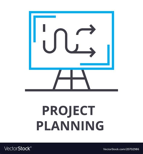 Project planning thin line icon sign symbol Vector Image