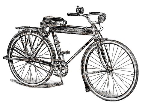 Bicycle Bike Vintage Art Illustration Digital Image